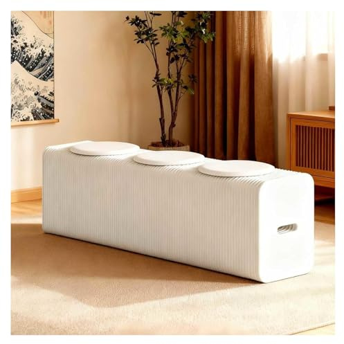 ZaiZaiSMao Sgabello Di Carta Portata 1000kg, con Cuscino in PU, Panchina Spogliatoio Multifunzione per Scuola, Soggiorno, Decorazione,white-M-31Wx120-150Lx44Hcm