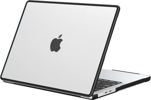 BlueSwan Anti-Cracking Hard Shell Case Compatible with MacBook Pro 14-inch M5 2026 2025-2021 Release M4 M3 M2 M1 Pro/Max Chip, Anti-Fingerprint Soft TPU Bumper, Frosted Clear