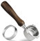 HOLIHOKY Bodenloser Siebträger 54mm mit Edelstahl 304 Dosierring, Espresso Sage Siebträger Kompatibel mit Breville Barista Pro Express 870/878/880, Bottomless Portafilter 54mm mit Holzgriff