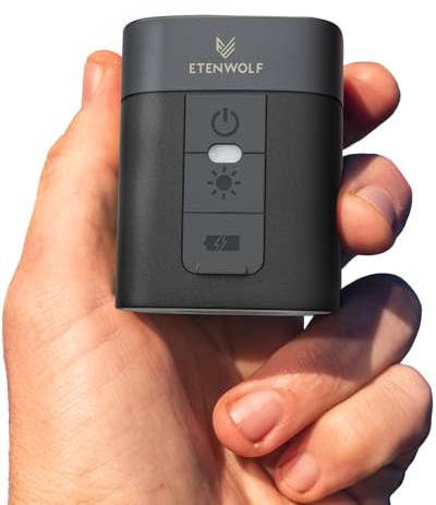 ETENWOLF AIR 3 Air Pump for Inflatables with 2600 mAh Battery & Camping Light, Ultra-Fast and Mini Electric Air Pump, Inflate Deflate for Air Mattress, Pool Floats, Vacuum Storage Bags, Black