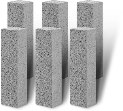 Melfluo 6 ps Pumice Stone Toilet Cleaning Tool Stain Hard Water Ring Remover for Toilet, Pool, Bathroom, Sink (Pumice-Grey1)