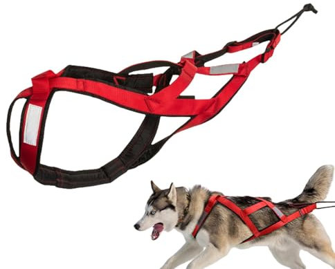 Zuggeschirr für Hunde,Hundeschlittengeschirr zum Ziehen | Hundezuggeschirr aus hochfestem Nylon - Reflektierender Gurt, gewichtetes Geschirr für Schlittenhundewagen, Schlitten-Zuggurtausrüstung für da