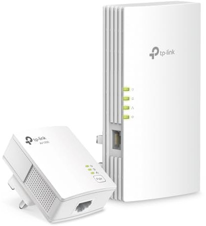 TP-Link TL-WPA7817 KIT AV1000 Powerline Adapter, AX1500Mbps WiFi 6 Internet Booster, 300 Meters Range, EasyMesh, Gigabit Ethernet Port, Flexibly Create Whole Home Mesh WiFi Extender, Plug & Play