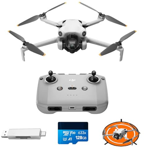 DJI Pack Mini 4 Pro (DJI RC-N2) con accesorios, dron mini plegable con cámara de vídeo 4K HDR, menos de 249 g, 34 min de tiempo de vuelo, distancia máx. de transmisión de vídeo de 20 km, C0, Gris
