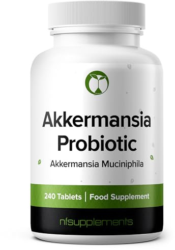 Akkermansia Muciniphila (4 Month Supply) Probiotic Supplement 240 Tablets 100 Million AFU Probiotics for Men & Women Supports Digestive & Gut Health Vegan Made in The UK (Akkermansia Muciniphila)