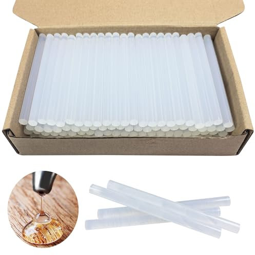 FZGUSYAF Lot de 100 bâtons de colle chaude - 7 x 100 mm - Transparent - Pour pistolet à colle chaude de 7 mm