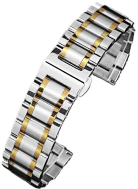 Run Ken Armband I Rostfritt Stål 13 Mm 14 Mm 16 Mm 18 Mm 20 Mm 22 Mm 24 Mm Metallurband Länkarmband Klockarmband Svart Silver Rose Guld(Goldsmith,14mm)