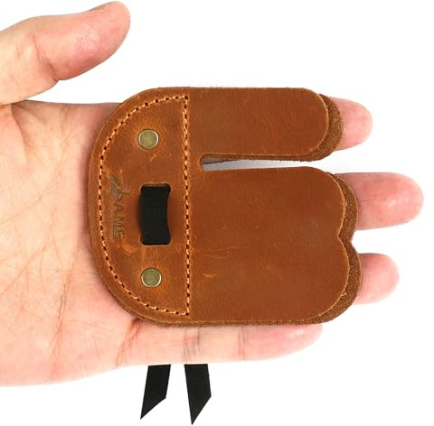 SHARROW 2 protectores de dedos de piel de vaca para tiro con arco, guantes de tiro, protectores de mano para izquierda/derecha, disponibles para caza con arco recurvo (zurdos, M)