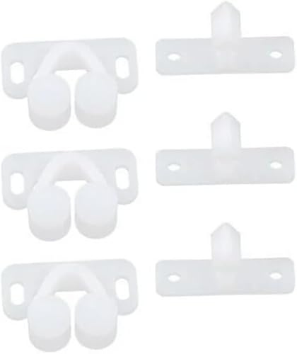 3Pcs White Marine Boat Ball Catch Door Cupboard Spring Back Plates Roller Latch Plastic Catches Cabinet Hardware