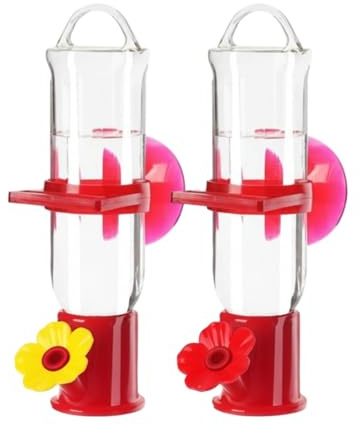 Distributeur de nourriture pour oiseaux, plateau décoratif, lot de 2 ouvertures florales, design colibri, distributeur de nourriture pour extérieur, maison, jardin, hiver, balcon, observation