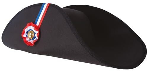 P'tit Clown 92571 - Sombrero de imitación de lana de Napoleón para adulto, accesorio de disfraz, para carnaval, fiestas temáticas, Halloween, fiestas de disfraces, año nuevo, cosplay, talla única