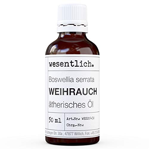 wesentlich. Weihrauchöl - 100% echtes ätherisches Öl - Glasflasche - u.a. für Duftlampe und Diffuser (50ml)