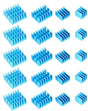 Walfront 20st Pi 4b Heatsink Blue CPU Cooler CPU Radiatormed Adhesive Internal Components For 2/3/4 3B + 4B