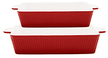 GreenGate [W] Dishes Alice red Rectangular Set of 2