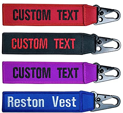 Brillian Personalisierte Schlüsselanhänger, benutzerdefinierte Schlüsselanhänger Gepäck Stickerei Tags, Schlüsselanhängers Zubehör Anzug für Reiserucksack Koffer Gürtel