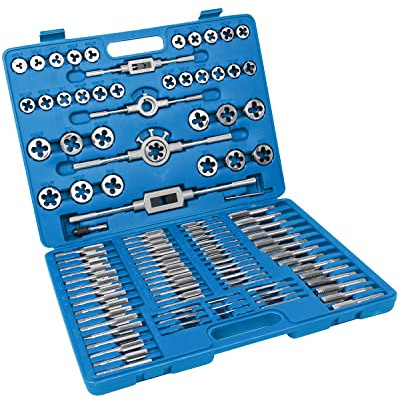 110 PCS Metric Tap and Die Set, M2-M18 Rethreading Kit for Making Screw Threads for Cutting External and Internal Thread Threading with Storage Case