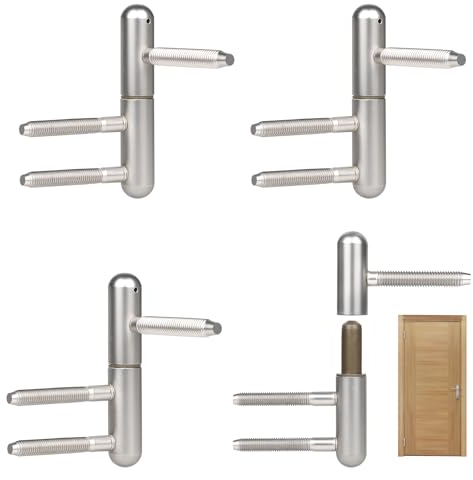 EFUTURETIME 4 x Türband Einbohrband Holztür, Türangeln Zimmertür Scharnier Abnehmbar Türscharniere Geräuschlos Silber für Holztüren innen mit Holzzargen