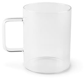 Excelsa Essential Set 6 Mug Trasparenti, Vetro Borosilicato, Capacità 450 Ml.