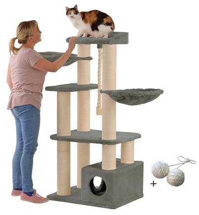 Rohrschneider Katzenbaum Enya XXL Katzen-Kratzbaum, mit gratis Spielballset