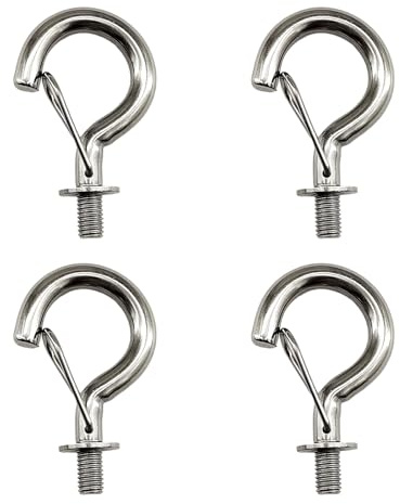 jinrowphee Stainless Steel Rigging Spring Hooks Connector Hooks Screw Hooks Lamp Hooks M6 4pcs