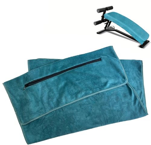 ACTIUSIS Toalla de Deporte con Bolsillo con Cremallera, 120 x 50 cm, Toalla de Gimnasio para Gimnasio y Entrenamiento, Color Azul