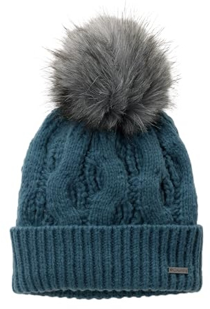 Columbia Boundless Days Gorro de Punto con Pompón, Diseño de Punto Trenzado para la Cabeza, Cálido y Acogedor, Moda Ecológica, Tejido Reciclado - Mujer