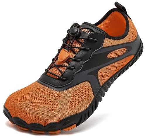 HOBIBEAR Unisex barfotaskor, trailrunning, snabbtorkande | bred tåbox | minimalistiska skor, apelsin, 44 EU bred