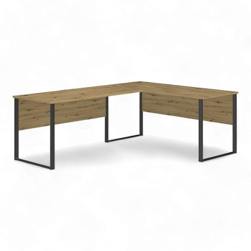 Amanda Eckschreibtisch in Artisan Eiche Optik - Moderner Bürotisch Computertisch in L-Form für Ihr Home-Office - 223 x 77 x 73 cm (B/H/T)