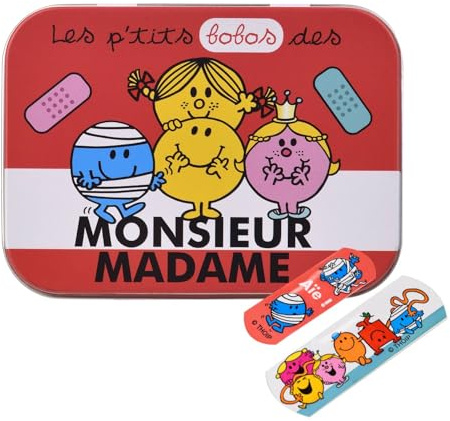 Mr. Men & Little Miss Flexible Plasters in Metal Tin Box, Waterproof & Breathable First Aid Plasters for Kids & Adults, Latex-Free, Hypoallergenic, Easy Removal & Skin-Friendly, Two Sizes, 24 Plasters