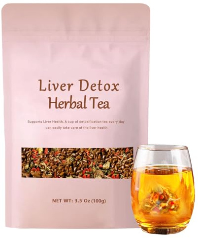 Liver Detox Herbal Tea, Liver Detox Tea Organic, Dandelion Chrysanthemum Cassia Seed Goji Berry Tea, Milk Thistle, Chinese Kidney & Liver Health Tea Bags - 8 Ingredients Natural Blend Formula (1)