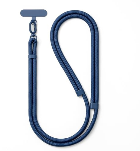 MORSUNBELA cordon telephone portable, cordon téléphone, chaine telephone portable, réglable de 40 cm à 80 cm tour de cou téléphone, pour voyages, l'extérieur - bleu