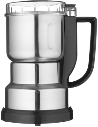 Piccolo macinino da cucina – Macinaspezie elettrico in acciaio inox | Macinatore a secco con manico – Mini tritatutto per caffè, riso, noci, pepe, sesamo e altri alimenti secchi