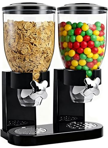 YuLiMirich Cereal - Lufttät spannmålsdispenser, 2 l, för köksorganisation, set med 2 lufttäta spannmålsbehållare, ris, korn, godis, kaffebönor