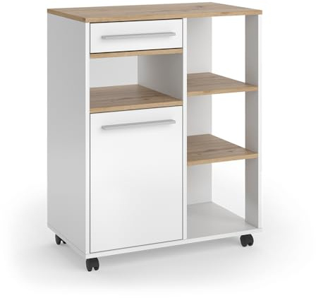 Vicco Köksbuffé Pure, Vit/Hantverks ek, 72.2x90.8 cm