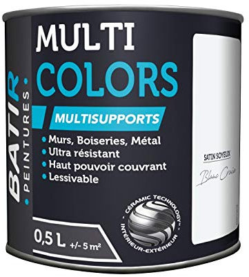 Peinture multi-supports satin soyeux Batir - Blanc craie - 0,5 l