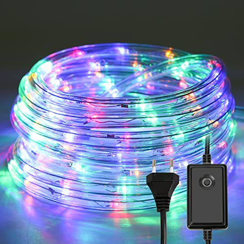 Sonnewelt - Tubo luminoso para exterior, 50 m, 1200 LED, 8 modos, guirnalda luminosa, manguera IP44 para decoración interior, Navidad, cumpleaños, boda, colorido