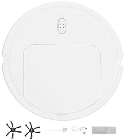 Robot Aspirador automático, autodetecta escaleras, alergias al Cabello de Mascotas, Limpieza del hogar amigable para alfombras, Pisos de Madera Dura(Blanco)
