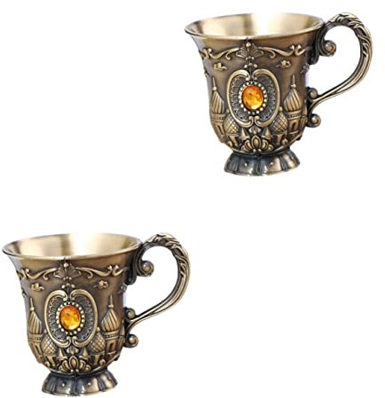 Alipis 2piezas Copa De Retro De Metal Vintage y Celebraciones Cáliz Elegante Decoración De
