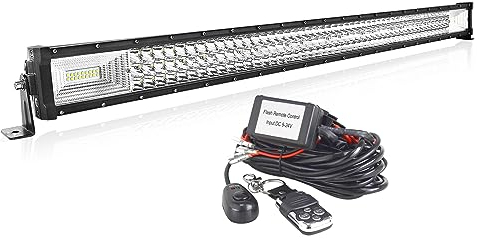 AUXTINGS 106 cm LED Lichtleiste 540W Gerade Zusatzscheinwerfer Flutlicht Spot LED Arbeitsleuchte mit 12V Kabelsatz Strobe Fernbedienung für Pickup Offroad Traktor 4X4 ATV SUV Bootsanhänger,IP67
