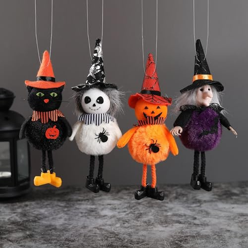 YUEMING Decoración Colgante Halloween - Brujas y Adornos de Calabaza, Fantasma y Gato Negro para Árbol Temático de Fiestas en Casa