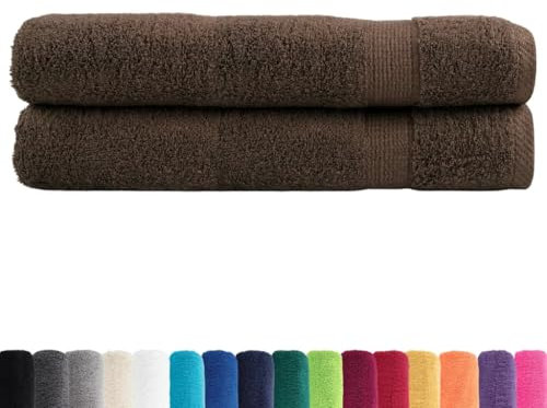 vidaXL Toallas de Sauna 2 uds 100% algodón marrón 80x200 cm 600 gsm, Toalla, Toalla súper Suave, Toalla Sauna Desnuda, Toalla con Lazo para Colgar