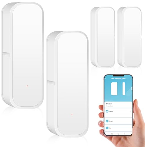Sensor de puerta WiFi, juego de 2 sensores de alarma de puerta, detector inteligente de puerta abierta/cerrada, sensor de puerta inteligente Tuya, sensor de ventana inalámbrico, notificación de