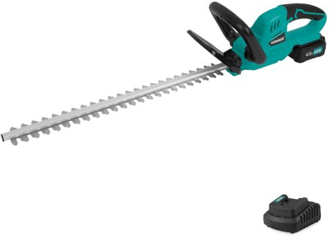 VONROC Taille-haie sans Fil 20V - Longueur de Coupe 560mm - Largeur de Coupe 14mm - Batterie 4.0Ah et Chargeur Inclus