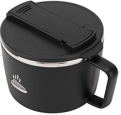 WPKD BLUEIY Contenitore termico per il pranzo, 1200 ml, in acciaio inox, con manico ergonomico, design rotondo, fori traspiranti, colore verde scuro, con bacchette e sp