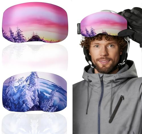 Quaverro Protective Goggle Cover, 2 Pcs Ski Goggle Protector Cover, Ski Goggle Cover Sleeve, Ski Goggles Protective Cover, Fashion Ski Goggles Protective Cover, Gifts for Ski Lovers