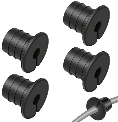 Rubber Wall Bushing Grommet, Cable Grommet Routing Kit for 3/4 inch Wall Hole, Silicone Cable Wall Pass, Anti-Slip Wall Grommets for Ethernet Cable