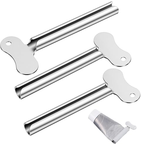 3 exprimidores de tubos de acero inoxidable, exprimidor de tubos, exprimidor de tubos, plateado, exprimidor, pasta de dientes, rodillo de tubos, para todos los tubos, pasta de dientes, gel para el