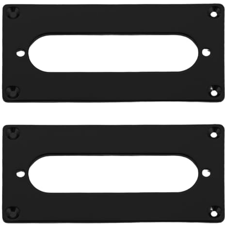 Abaodam Marcos Metálicos para Pastillas de Guitarra Eléctrica 92x46 Mm, Anillos de Montaje Doble Bobina a Simple Bobina, Negro, 2 Piezas, Marco Protector Resistente y Práctico