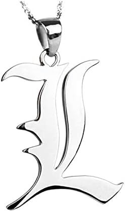 Pidak Collana Lettera Gotica in Lega Metallica – Pendente Stile Dark Fantasy Unisex
