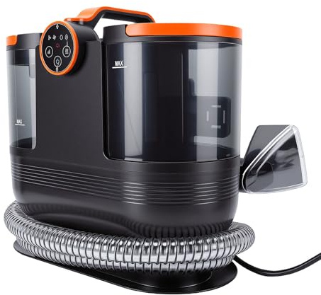 Asixxsix Pulitore Portatile per Tappeti, Macchina per La Pulizia Di Tappezzeria Con Aspirazione Potente Da 1700 W E 16 Kpa Con Vapore Rimuovi Macchie Di Animali Domestici Portatile